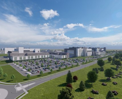 Визуализация нового завода Eli Lilly в научно-інновационном районе LEAP, Индиана