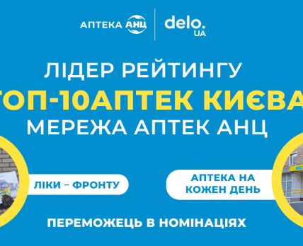 Мережа «АНЦ» — лідер рейтингу «ТОП-10 аптек Києва»