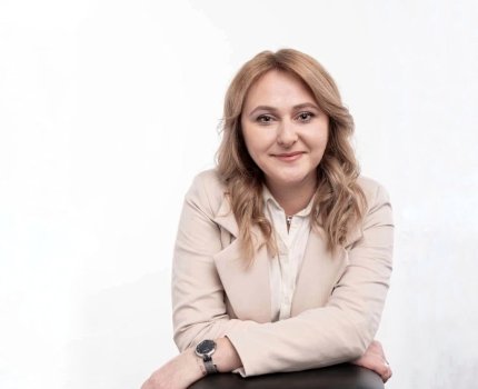 Марія Кайтан презентує стратегію комунікації компанії «Дарниця» /Фото из собственного архива