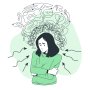 Молодая женщина в состоянии стресса. Концептуальная иллюстрация /freepik