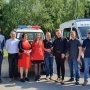Мелінда Сіммонс і Марія Карчевич відвідали Центр екстреної медичної допомоги та медицини катастроф у Києві, 1 червня 2022 року. Фото: /Facebook
